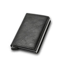 RFID Carbon Fiber Wallet Sleek Black Trifold Mini Purse