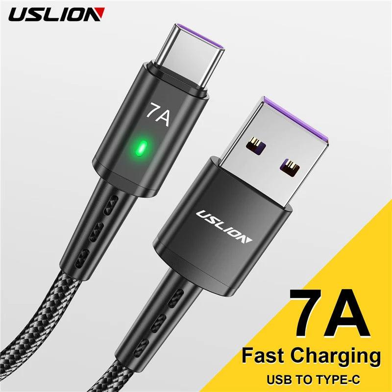 High-Speed 7A USB C Charger Cable for Samsung S22 S20 Xiaomi mi 12 - Fast Charging Data Cord  ourlum.com   