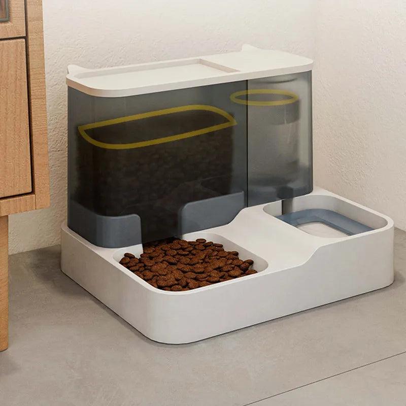 OUZEY Automatic Pet Feeder Water Fountain Bowl for Cats and Dogs  ourlum.com   