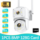 8MP Dual Lens Outdoor Security Camera: Advanced Human Detection & Night Vision  ourlum.com 1PCS-8MP-128G Card EU plug CHINA