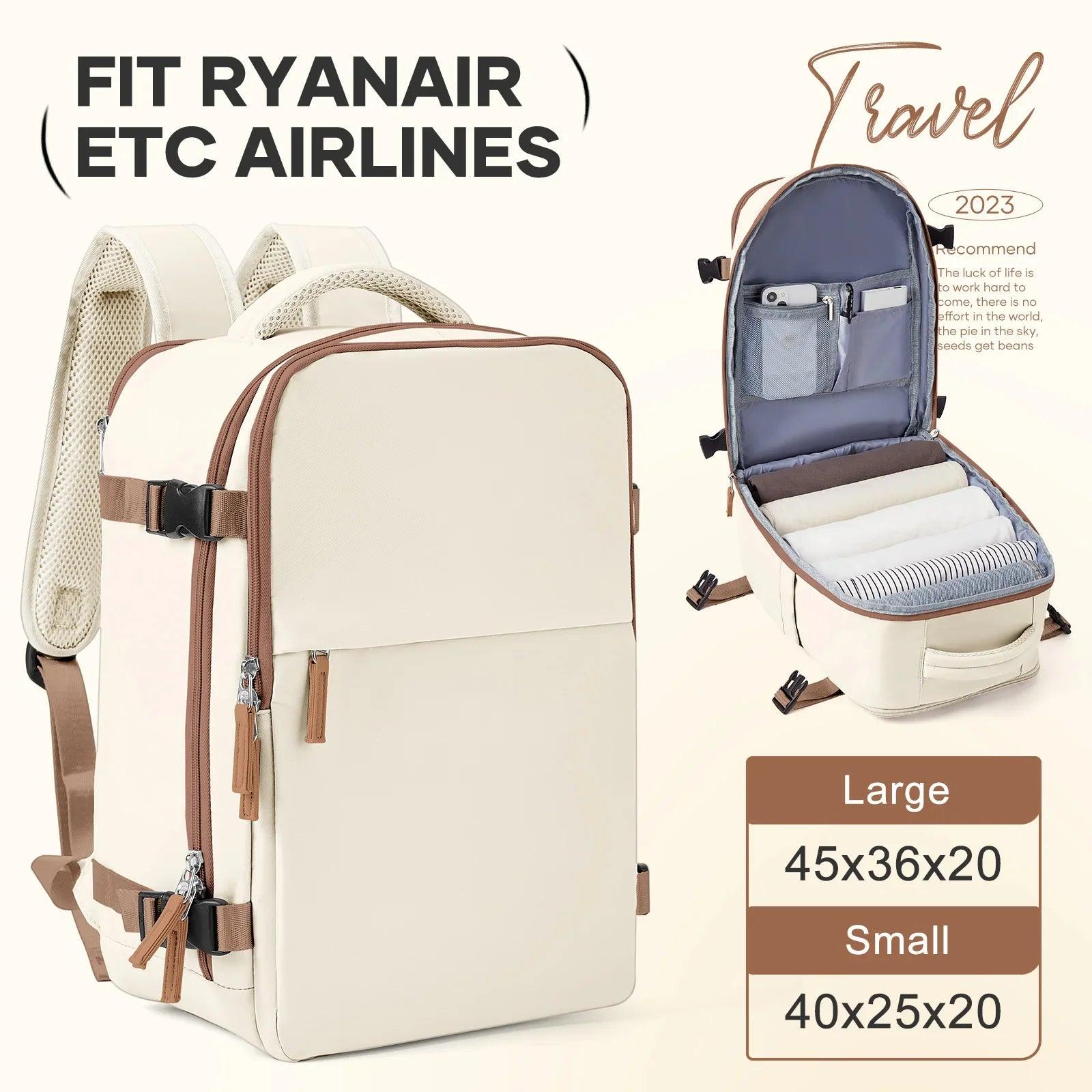 Cabin Bag 40x20x25 Ryanair Backpack, Easyjet 40x20x25 Carry-On Luggage on Airplane, Laptop Bag Hand Luggage Travel Backpack  ourlum.com   