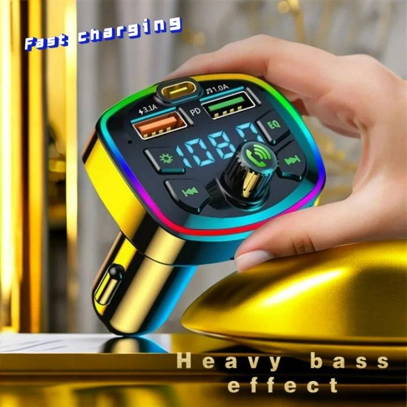 Q7 Bluetooth Car Charger FM Transmitter Hands-Free PD Dual USB  ourlum.com   