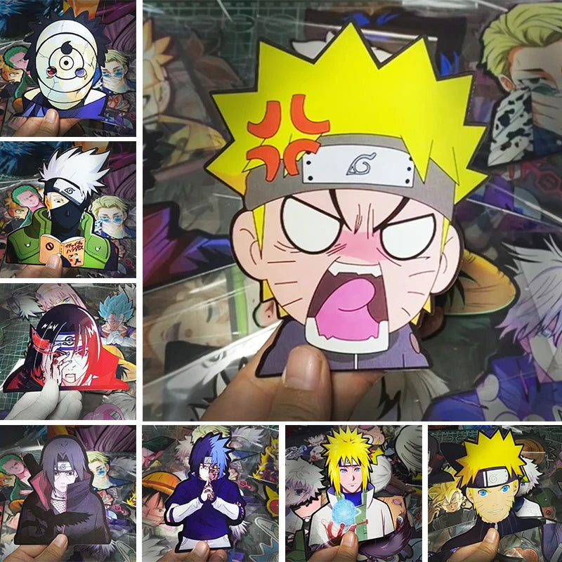 NARUTO  Anime 3D Motion Lenticular Waterproof Stickers MIX Wholesaler for Refrigerator Car Wall Musical Instruments Etc Toys