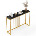 47.2 Inch Extra Long Console Table Sintered Top Gold Legs