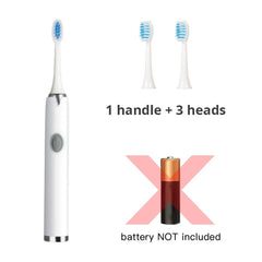 Sonic Electric Toothbrush with Replaceable Heads & Waterproof Design for Couples