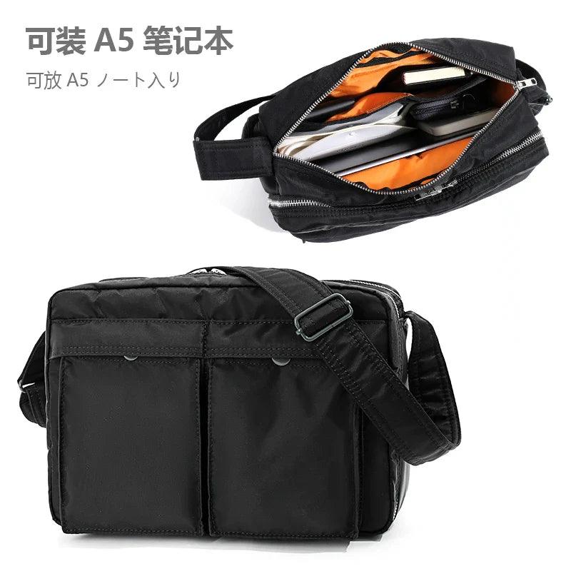 Trendy Japanese Nylon Waterproof Messenger Bag for Men - Casual Travel Chest Backpack