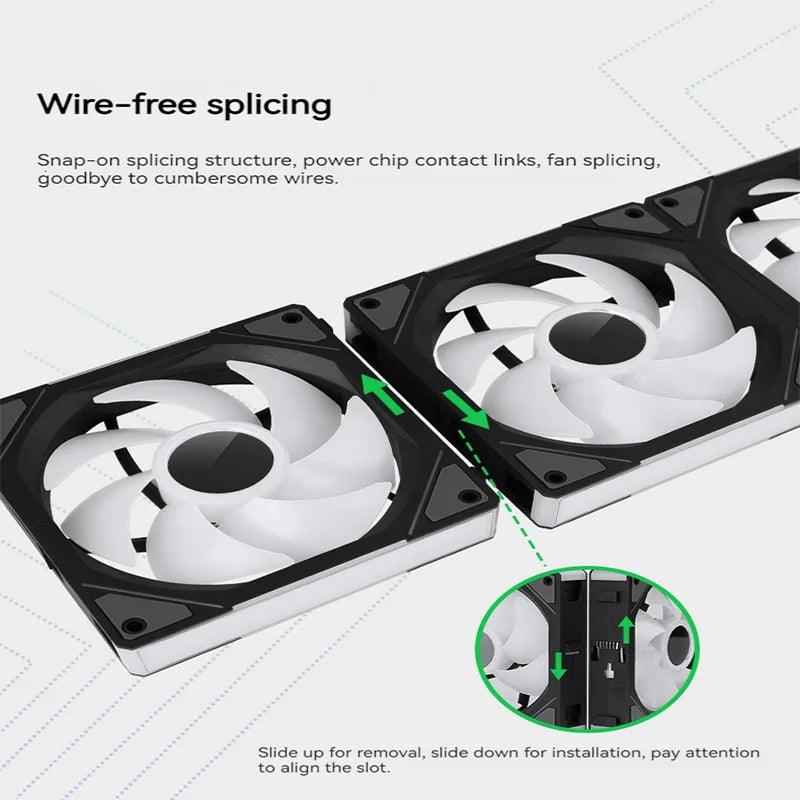 TEUCER ARGB Water Cooling Fan: Wireless, Quiet, Efficient Cooling  ourlum.com   