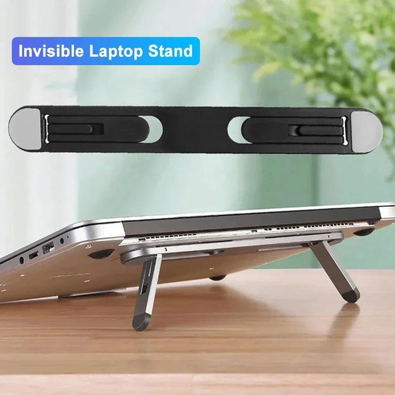 Laptop Riser Stand: Elevate Macbook with Invisible Cooling Pad  ourlum.com   