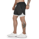 Realxizi Men's 2-In-1 Compression Running Shorts: Upgrade Performance!  ourlum.com Blackwhite XL(70-80kg) 