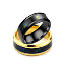 Smart Sensor Body Stainless Steel Love Band Ring With Temperature Measurement