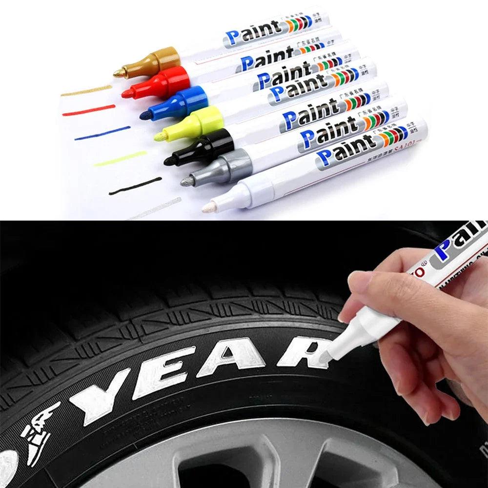 White Waterproof Automotive Tire Marker Pen - Precision Touch-Up Tool for Cars  ourlum.com   