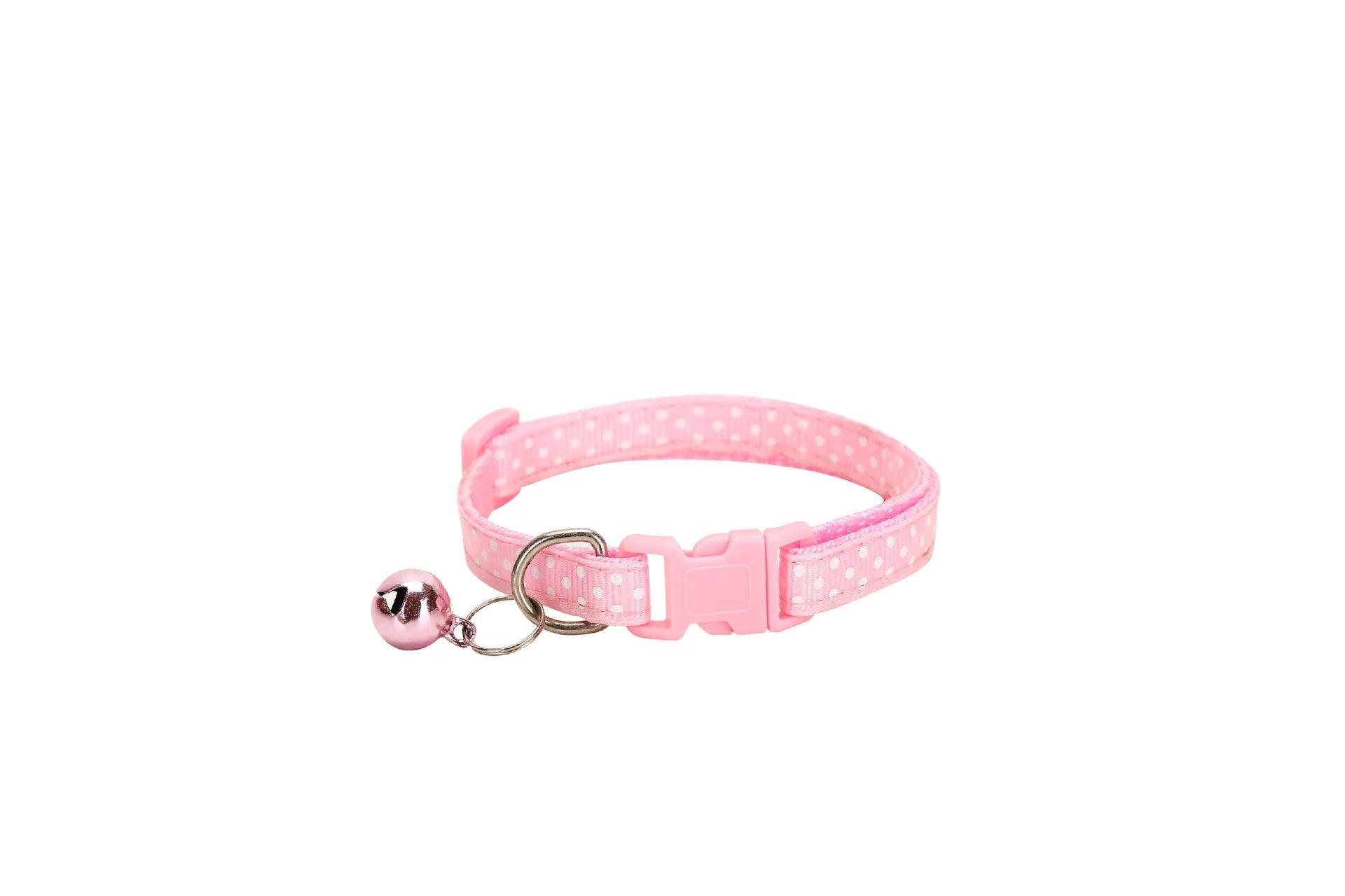 Reflective Pet Collar with Bell Dot Design: Enhance Visibility, Comfort, and Style  ourlum.com Pink United State 