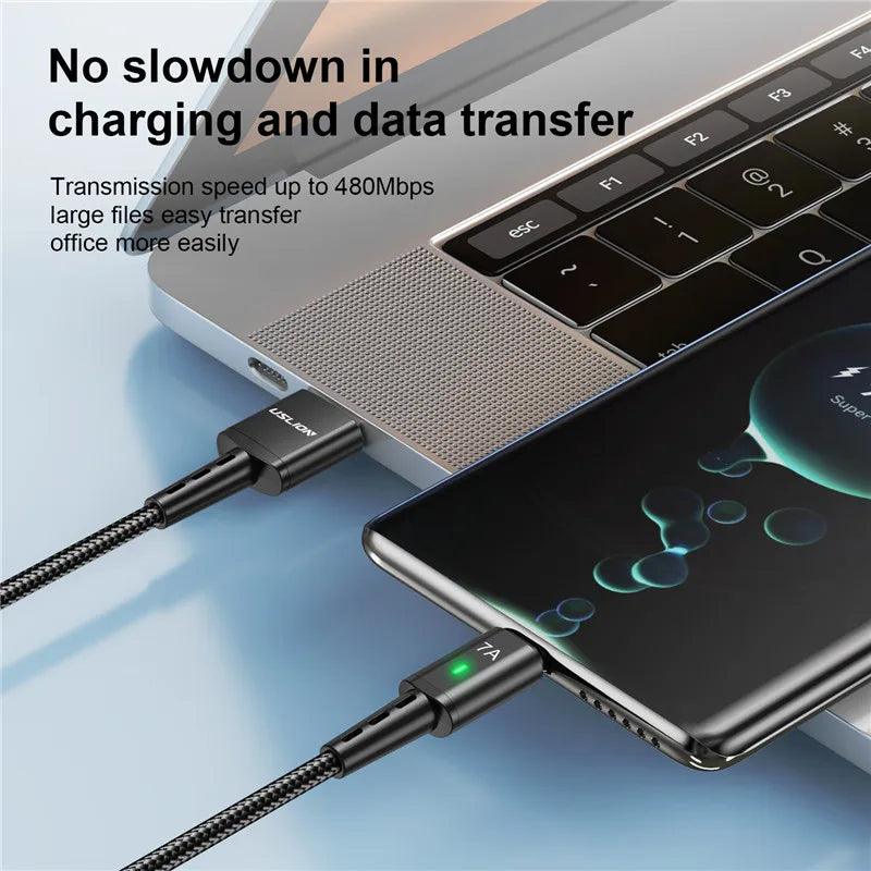High-Speed 7A USB C Charger Cable for Samsung S22 S20 Xiaomi mi 12 - Fast Charging Data Cord  ourlum.com   