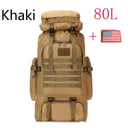 Large 80L/100L Tactical Backpack for Hiking and Camping