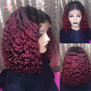 Deep Curly Bob Wig - Brazilian Remy Hair with Highlights