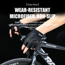 Summer Half-Finger MTB Cycling Gloves Black Liquid Silicone