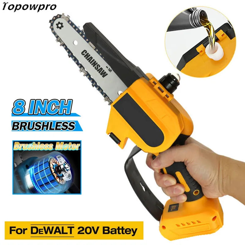 DeWALT 8" Brushless Cordless Chainsaw for Pruning & Logging - Powerful & Portable!