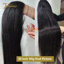 Luxurious 24-26 Inch Straight Brazilian Human Hair Lace Front Wig