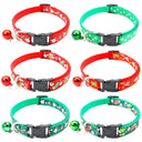 Nylon Pet Collar with Bell and Christmas Neck Strap  ourlum.com 1pc random color Adjustable 19-32cm 