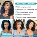 Kinky Curly Short Bob Wig for Women Natural Human Hair