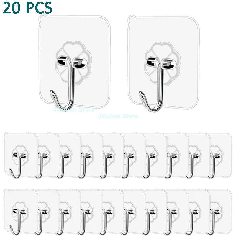 Versatile Transparent Heavy-Duty Adhesive Wall Hooks for Bathroom and Kitchen  ourlum.com   