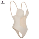 Plus Size Strap Bodysuit Corset - Seamless Shapewear with 5 Plastic Bones