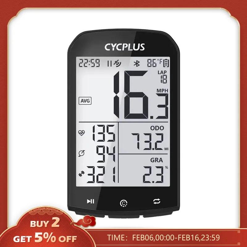 Wireless GPS Cycling Computer Speedometer & Odometer - CYCPLUS M1: Waterproof, ANT+ Bluetooth5.0  ourlum.com   