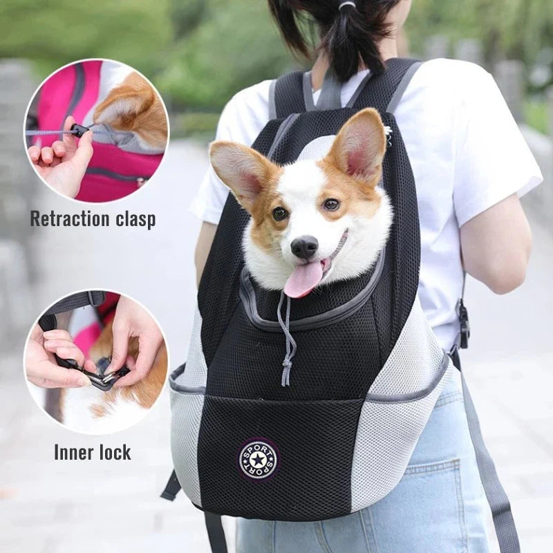 Pet Dog Carrier Backpack: Hands-Free Outdoor Travel Bag  ourlum.com   