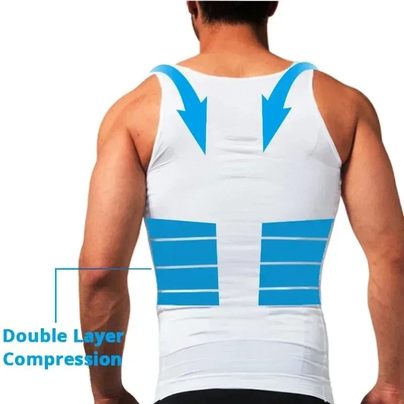 Men's Compression Shapewear Tank for Gynecomastia Support & Slimming Abdomen Fit