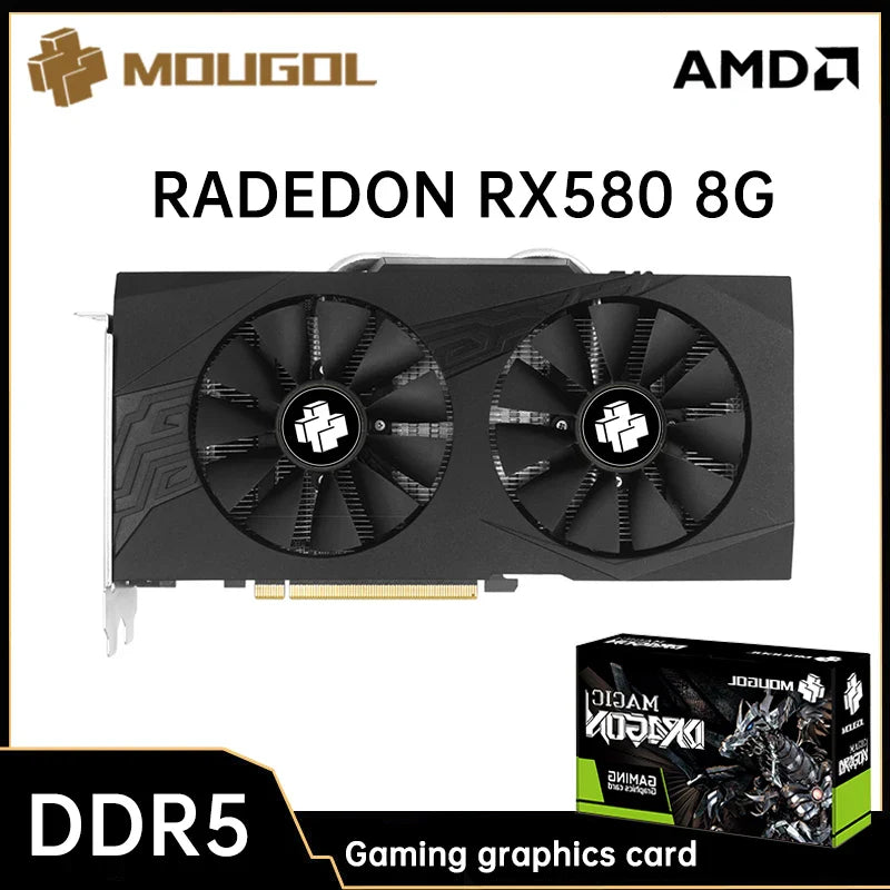 High-Performance AMD Radeon RX580 8GB Graphics Card for Desktop Gaming  ourlum.com   