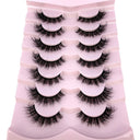 7/8/9/10Pairs Eyelashes Makeup Soft Fluffy 3D Mink False Eyelashes Thick HandMade Volume Mink Lashes Faux Cils Natural Fake Lash  ourlum.com Black 7pairs-AT-11  