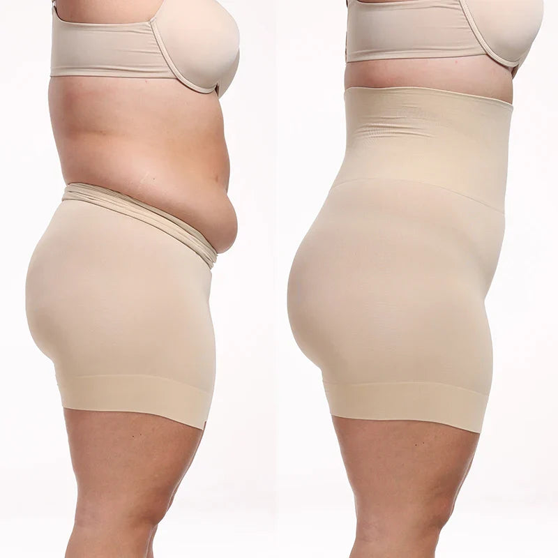 Plus Size High Waisted Shapewear Shorts for Tummy Control & Slimming Support