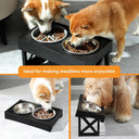 Adjustable Elevated Dog Bowls for Medium to Large Dogs: Comfortable Slow Feeder Bowl & 3 Heights  ourlum.com   