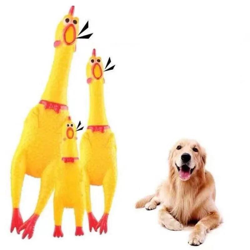 Rubber Chicken Rooster Sound Toy for Pet Dog Child - Interactive Fun  ourlum.com   