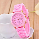 Luxury Women's Silicone Strap Quartz Watch Elegant Timepiece