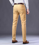 Spring Men's Slim Jeans Classic Style Straight Elasticity Cotton Denim Pants Male Brand Wine Red Black White Trousers