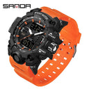 SANDA Men Sports Watch Military Design Upgrade Dual Display