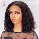 Deep Curly Bob Wig - Brazilian Remy Hair with Highlights