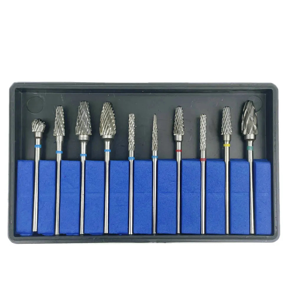 10pcs/set Dental HP Tungsten Carbide Cutter KIT Dental Burs Drills Tungsten Steel Material 2.35mm  ourlum.com   