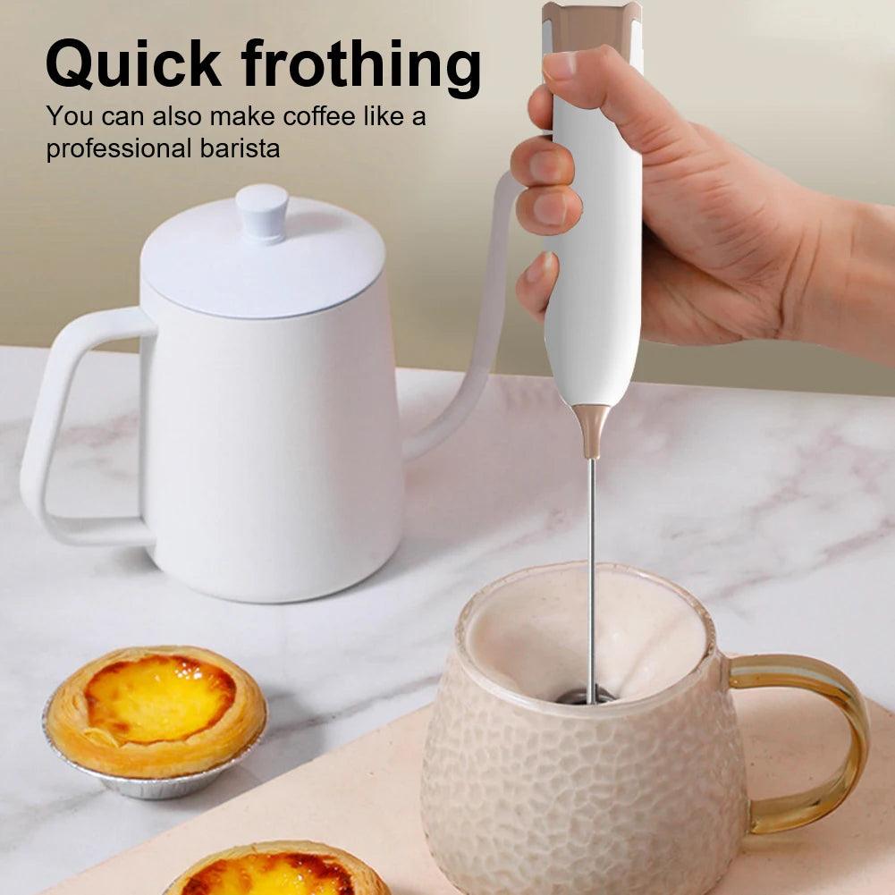 Hand Electric Milk Frother Automatic Rotary Egg Beater Coffee Cappuccino Creamer Whisk Frothy Blend Whisk  Kitchen Mixer Stirrer