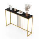 47.2 Inch Extra Long Console Table Sintered Top Gold Legs