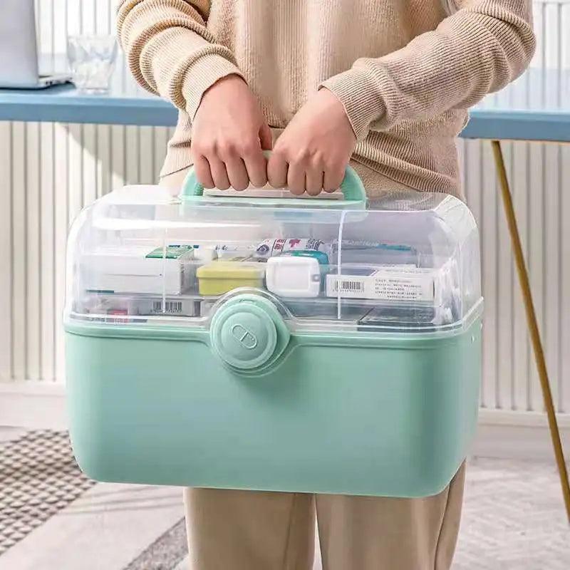 Family Medicine Organizer Box: Stay Organized with Portable First Aid Kit Storage  ourlum.com   