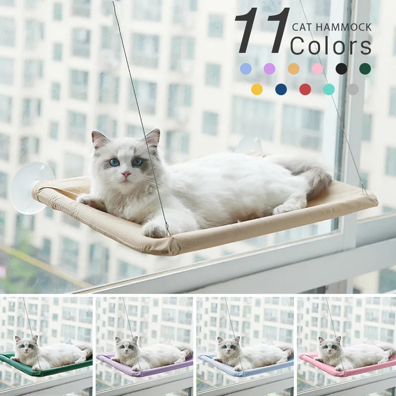 Cat Hammock Bed: Sunny Window Seat Kitten Climbing Frame - Sturdy, Easy Install & Secure  ourlum.com   