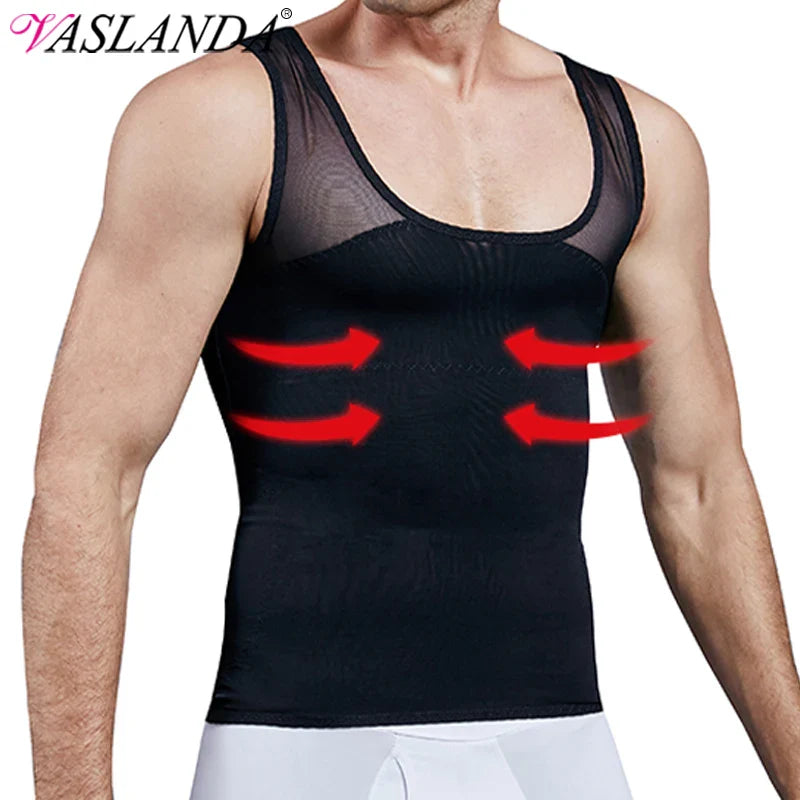 Men's Slimming Compression Shirt for Posture Support and Tummy Control Girdle