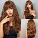 Blonde Long Wavy Synthetic Hair Wig with Bangs - Premium Quality Afro Female Cosplay Wig  ourlum.com LC5065-1  