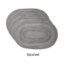 4PCS Set Oval Rop Cotton Braided Table Place Mats Washable