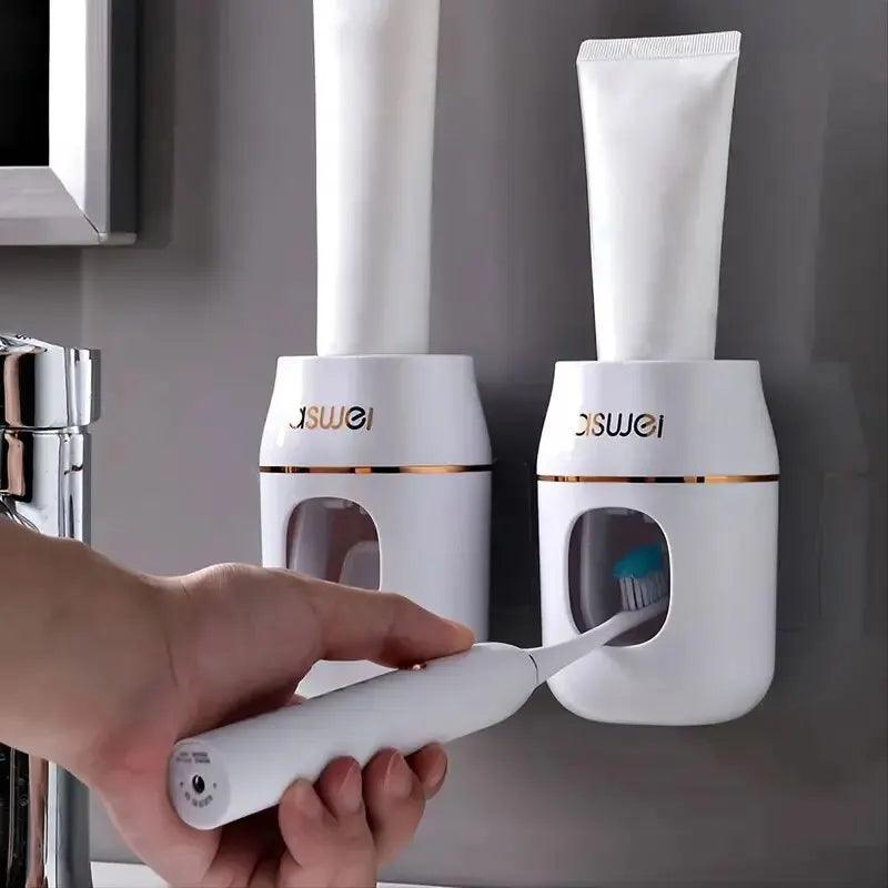 Revamp Your Bathroom Routine with the Convenient Toothpaste Squeezer and Storage Rack  ourlum.com   