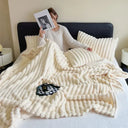 Winter Warm Blanket Skin-Friendly Striped Bedspread Throw