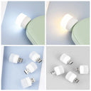 5pc Mini USB Plug Lamp 5V Super Bright Eye Protection Book Light Computer Mobile Power Charging USB Small Round LED Night Light