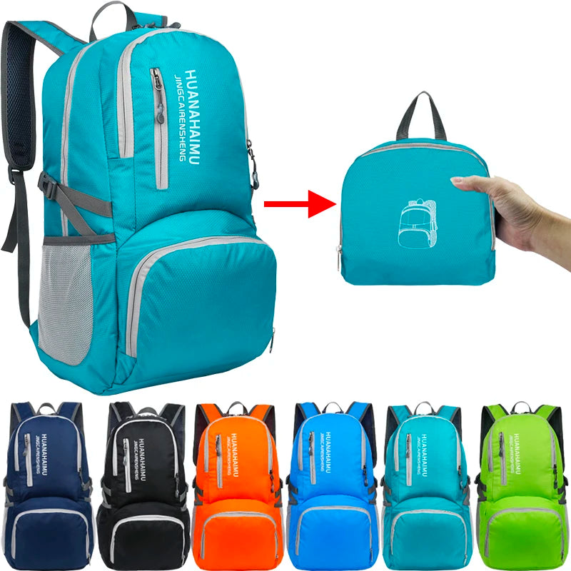 28L Packable Backpack Foldable Ultra Light Outdoor Duffle Bag Big Folding Knapsack Hiking Travel Rucksack Mountaineering Daypack